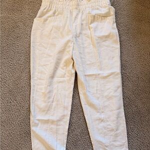 Elastic Waist White Womens Casual Pants